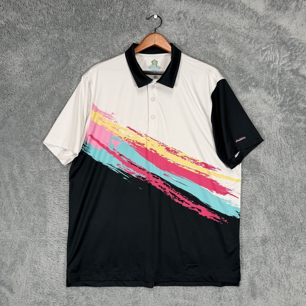 Chubbies Polo Shirt Mens XL Multicolor Performance Stretch Active Golf Casual